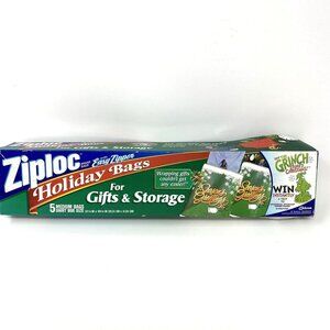Vintage Ziploc Holiday Bags Easy Zipper 5 Medium Shirt Box Size Holiday